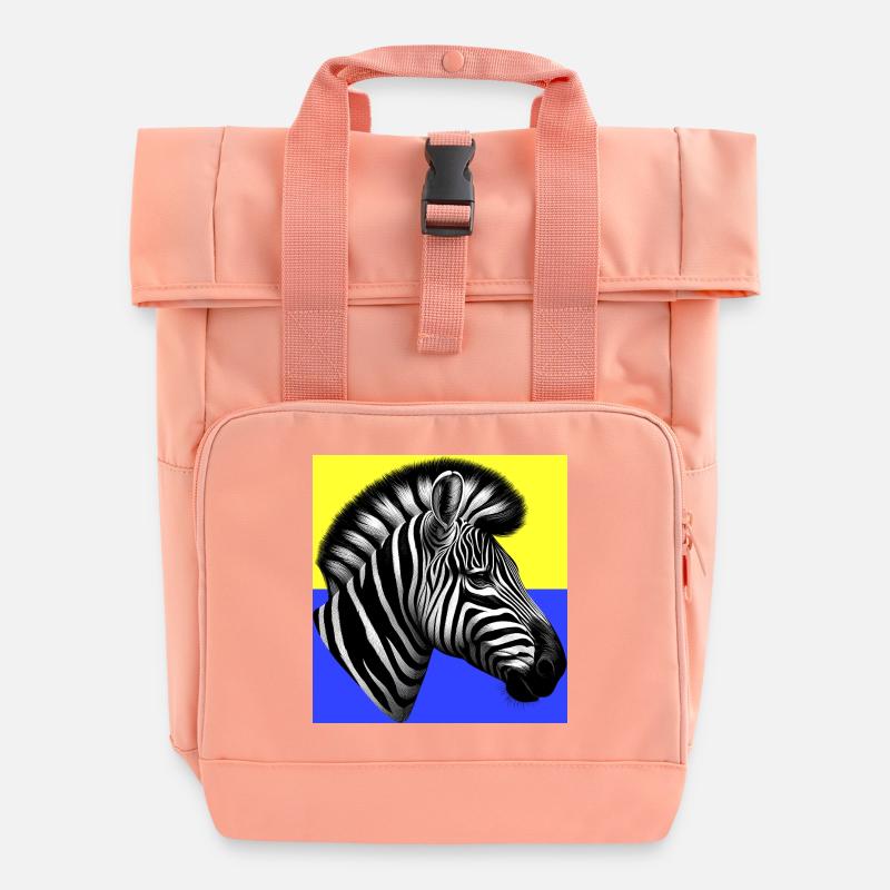 Zebra - Rolltop Rucksack mit zwei Griffen - Chintzrosa