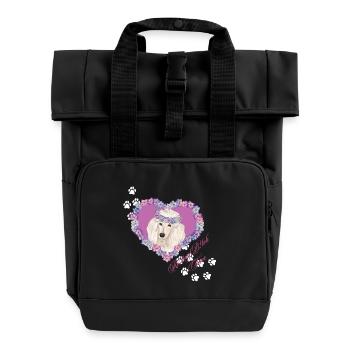 Resting B!tch Face Pudel - Rolltop Rucksack mit zwei Griffen - Schwarz - Vorne