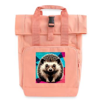 hedgehog - Roll Top Backpack with Two Handles - chintz rose - Front