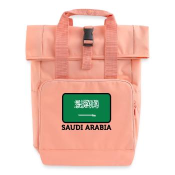 National Flag Of Saudi Arabia - Roll Top Backpack with Two Handles - chintz rose - Front