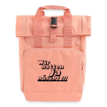 Ostalgie, DDR Kult ,Wir hatten ja nüscht (25) - Rolltop Rucksack mit zwei Griffen - Chintzrosa - Vorne