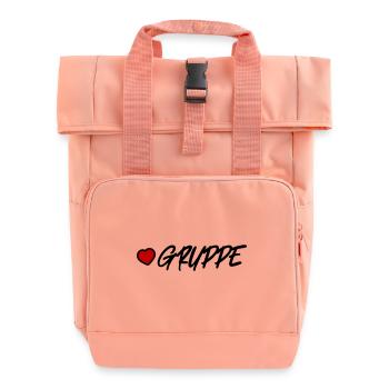 Gruppe Herz - Rolltop Rucksack mit zwei Griffen - Chintzrosa - Vorne