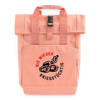 Nie wieder kriegstüchtig - Rolltop Rucksack mit zwei Griffen - Chintzrosa - Vorne