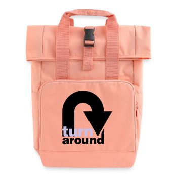 turn around | undrehen | arrow | pfeil - Roll Top Backpack with Two Handles - chintz rose - Front