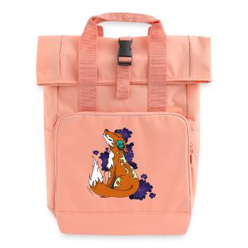 Limited Edition Fox - children's motifs - Roll Top Backpack with Two Handles - chintz rose - Front