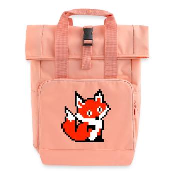 Fox Fox Paw rétro conception de chemise de pixel - Sac à dos Roll Top à deux anses - rose liberty - Devant