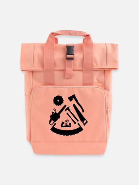 Holzwerkzeug - Rolltop Rucksack mit zwei Griffen - Chintzrosa