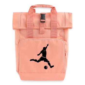 Soccer Player Goal Shot Sport Icon Illustration - Roll Top Backpack with Two Handles - chintz rose - Front