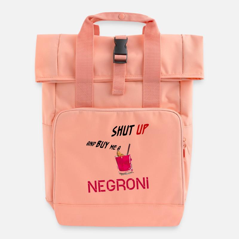 Negroni Cocktail - Roll Top Backpack with Two Handles - chintz rose