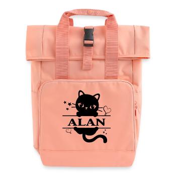 T-Shirt Alan T-Shirt Geschenkidee - Rolltop Rucksack mit zwei Griffen - Chintzrosa - Vorne