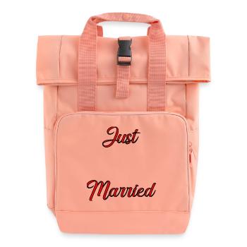GERADE VERHEIRATET. ES LEBE DIE MARIES. Junggesellinnenabschied. - Rolltop Rucksack mit zwei Griffen - Chintzrosa - Vorne