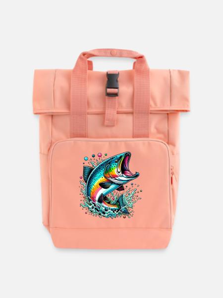 Lachs - Rolltop Rucksack mit zwei Griffen - Chintzrosa