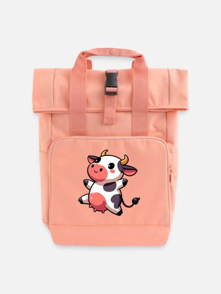 Kuh - Rolltop Rucksack mit zwei Griffen - Chintzrosa