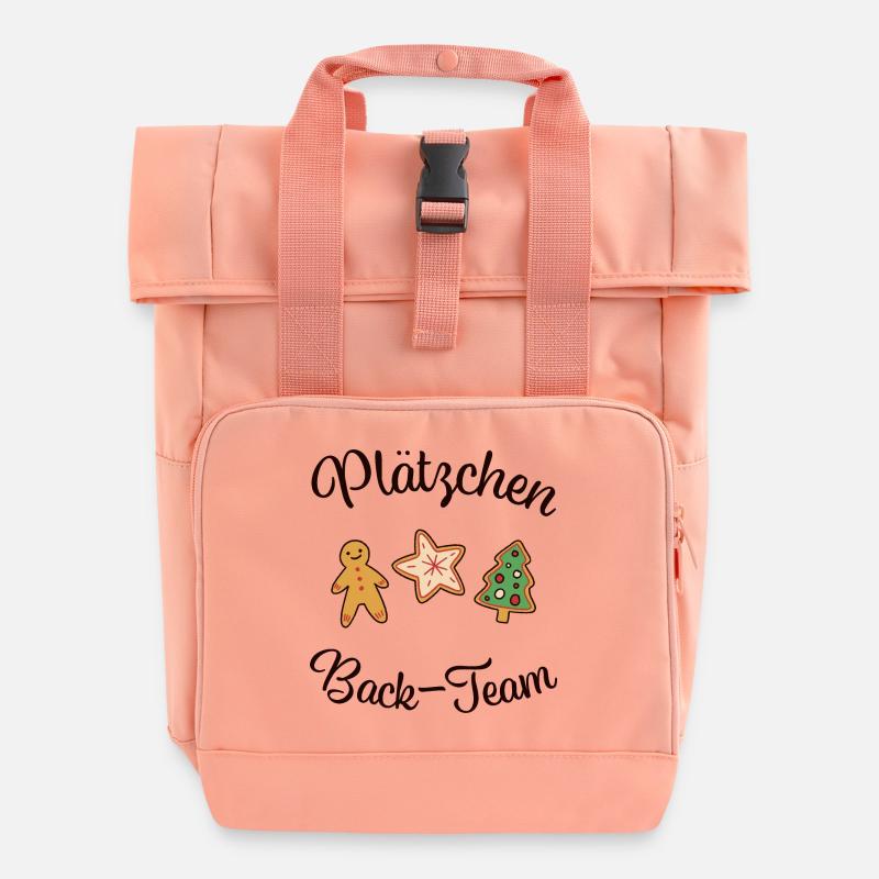 "PLÄTZCHEN - BACK -TEAM" Weihnachten backen - Rolltop Rucksack mit zwei Griffen - Chintzrosa