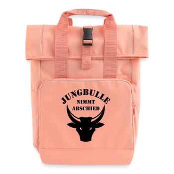 Jungbulle Nimmt Abschied (Bräutigam / JGA / Black) - Rolltop Rucksack mit zwei Griffen - Chintzrosa - Vorne