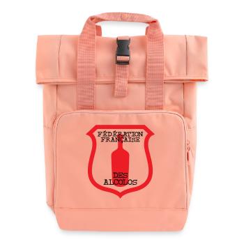 French Federation of Alcolos - Roll Top Backpack with Two Handles - chintz rose - Front
