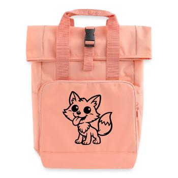 Fuchs Comic Lustig - Rolltop Rucksack mit zwei Griffen - Chintzrosa - Vorne