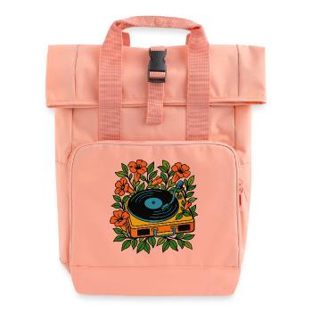 Botanischer Plattenspieler - Rolltop Rucksack mit zwei Griffen - Chintzrosa - Vorne