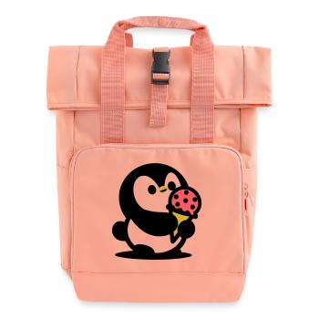 Kleiner Pinguin mit Eis - Roll Top Backpack with Two Handles - chintz rose - Front