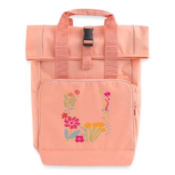 Floral Frame - Roll Top Backpack with Two Handles - chintz rose - Front