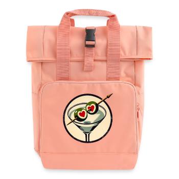Heart Eyes Martini Olive Retro - Rolltop Rucksack mit zwei Griffen - Chintzrosa - Vorne