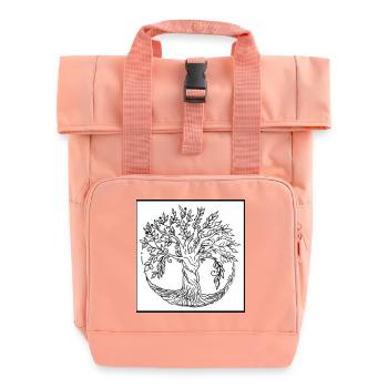 Tree of Life - Roll Top Backpack with Two Handles - chintz rose - Front
