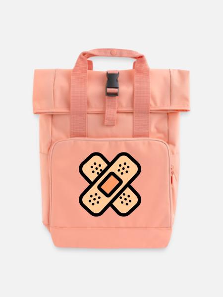 Gips gekreuzt - Rolltop Rucksack mit zwei Griffen - Chintzrosa