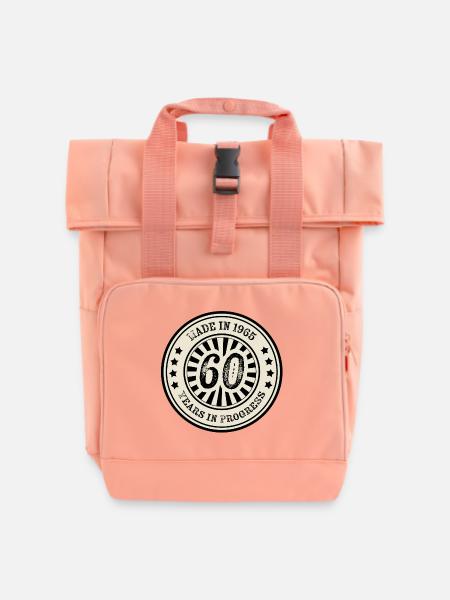 60. Geburtstag 1965 - Rolltop Rucksack mit zwei Griffen - Chintzrosa