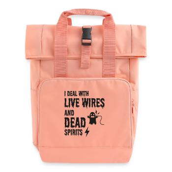 électricien Halloween humour fils en direct fantôme mort - Sac à dos Roll Top à deux anses - rose liberty - Devant