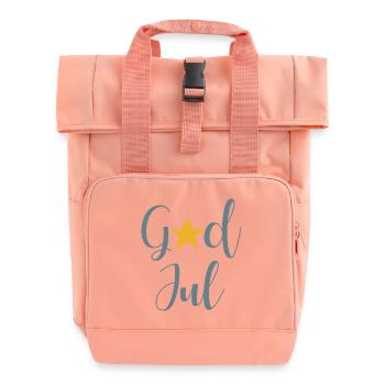 God Jul Stern Schweden skandinavische Weihnachten - Rolltop Rucksack mit zwei Griffen - Chintzrosa - Vorne