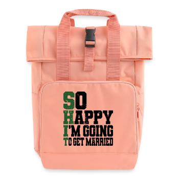 Lustiger Junggesellenabschied Verlobung Hochzeit Verheiratet - Rolltop Rucksack mit zwei Griffen - Chintzrosa - Vorne