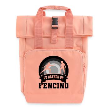 Fencing joke - Roll Top Backpack with Two Handles - chintz rose - Front