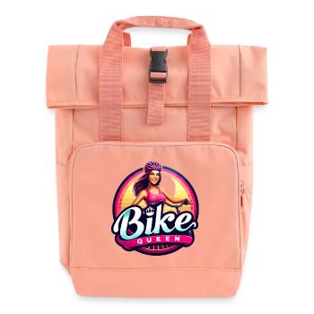 Bike Queen Empowerment Design - Rolltop Rucksack mit zwei Griffen - Chintzrosa - Vorne