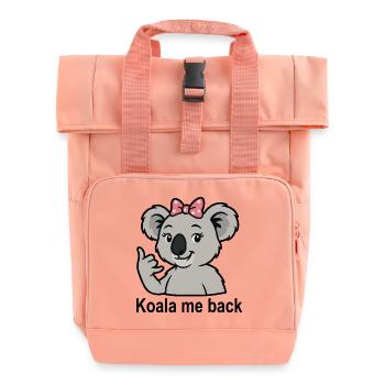 Koala Saying Call Phone Cute Koala - Roll Top Backpack with Two Handles - chintz rose - Front
