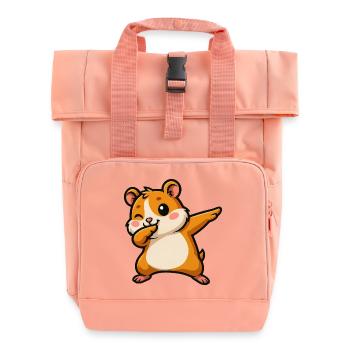 Süßes Hamster Meerschweinchen Dabbing Cartoon  - Rolltop Rucksack mit zwei Griffen - Chintzrosa - Vorne