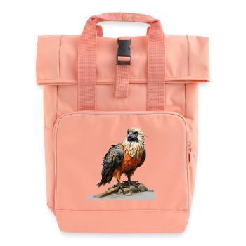 Farbenreicher Adler sitzend - Rolltop Rucksack mit zwei Griffen - Chintzrosa - Vorne