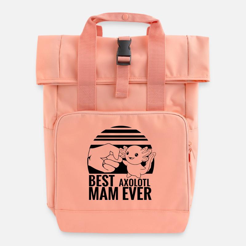 axolotl_mama - Roll Top Backpack with Two Handles - chintz rose