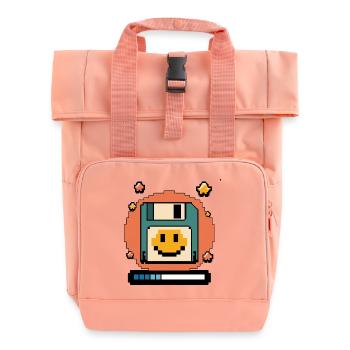 Floppy Disk Retro Internet - Rolltop Rucksack mit zwei Griffen - Chintzrosa - Vorne