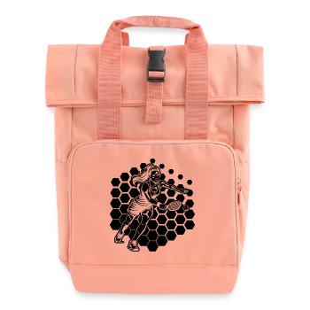 Pickleballers Geschenk für Pickleball Trainer Fans - Rolltop Rucksack mit zwei Griffen - Chintzrosa - Vorne