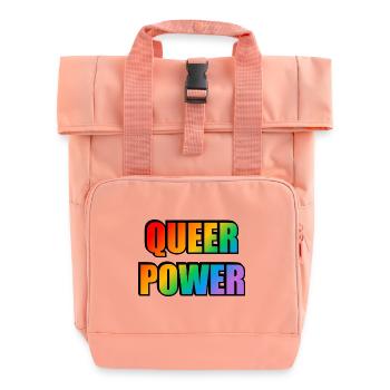 Queer Power Texte arc-en-ciel - Sac à dos Roll Top à deux anses - rose liberty - Devant