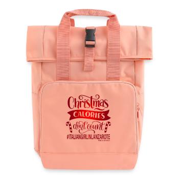 CHRISTMAS CALORIES - Roll Top Backpack with Two Handles - chintz rose - Front