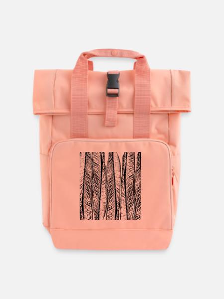 abstraktes Muster - Rolltop Rucksack mit zwei Griffen - Chintzrosa