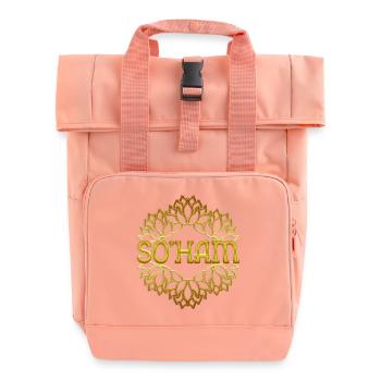 so'ham - Lotusblüte - Rolltop Rucksack mit zwei Griffen - Chintzrosa - Vorne