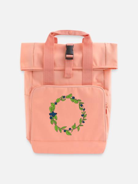 heidelbeer Kranz - Rolltop Rucksack mit zwei Griffen - Chintzrosa