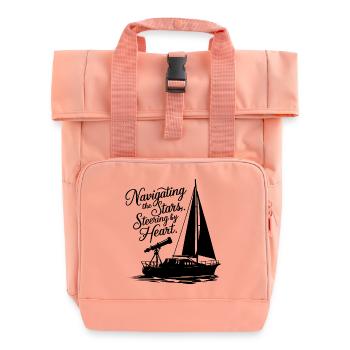 Voile, Voilier, Étoiles, Télescope - Sac à dos Roll Top à deux anses - rose liberty - Devant