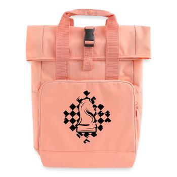 Schach Feld Knight Pferd Illustration Verein Logo - Rolltop Rucksack mit zwei Griffen - Chintzrosa - Vorne