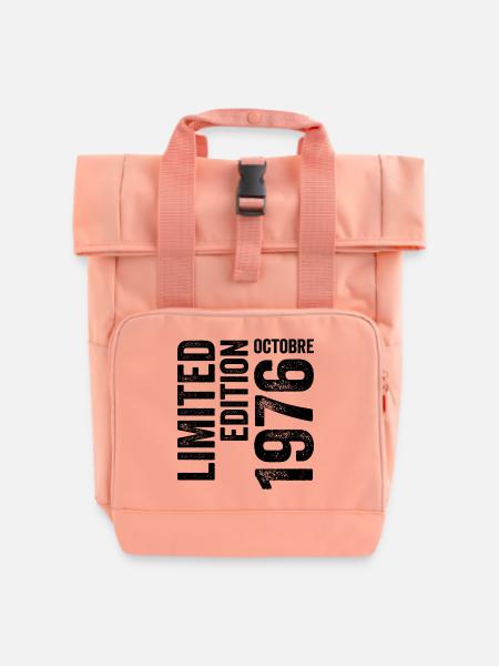 1976  - Rolltop Rucksack mit zwei Griffen - Chintzrosa