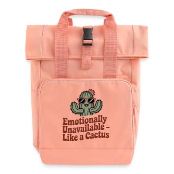 Plant Humor – Cactus - Roll Top Backpack with Two Handles - chintz rose - Front