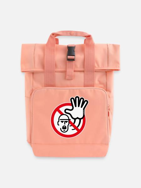 Warnzeichen / Warnung / Verbot (Symbol / 3C) - Rolltop Rucksack mit zwei Griffen - Chintzrosa