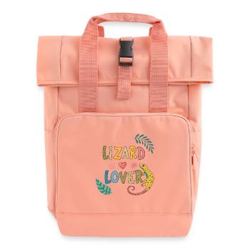 Lizard Lover — Tropische Farben - Rolltop Rucksack mit zwei Griffen - Chintzrosa - Vorne